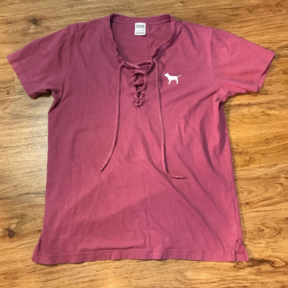 Pink Victoria’s Secret lace up top 🎁